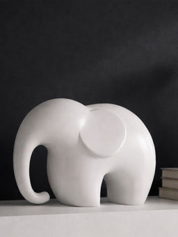 Aarvi Decor - Ceramic White Elephant Essence Figurine