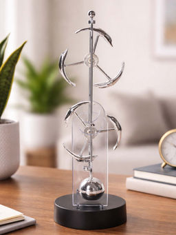 Aarvi Decor - Silver Chrome Finish Newton Pendulum Figurine