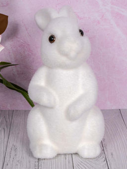 Aarvi Decor - Kue Wei Grass White Perched Rabbit Figurine