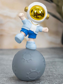 Aarvi Decor - Ceramic Blue Moon Walker Astronaut Decor Figurine