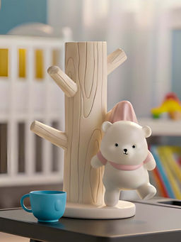 Aarvi Decor - Ceramic Pink Hanging Bear Accessories Decor Figurine