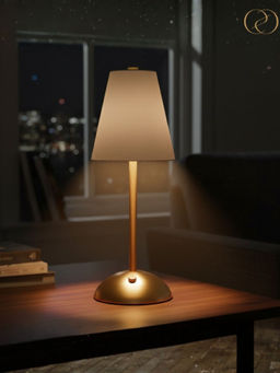 ELARE - Gold Metal Base Lyra Fabric Shade Lamp