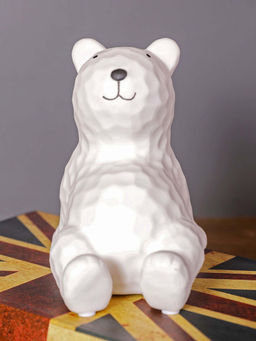 Aarvi Decor - Ceramic White Relaxing Polar Bear Figurine