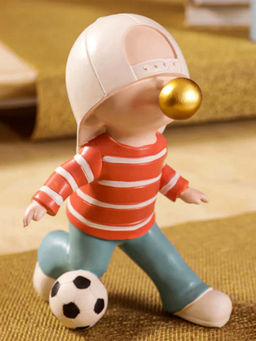 Aarvi Decor - Ceramic Orange Goal Getter Figurine
