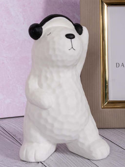Aarvi Decor - Ceramic White Dj Polar Bear Figurine