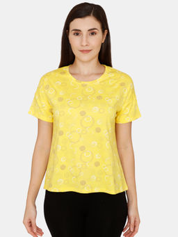 Zivame - Rosaline Starry Nights Knit Cotton Short Top - High Visibility