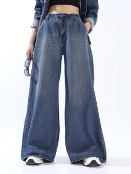 High Star - Women Washed Wide Leg Jeans