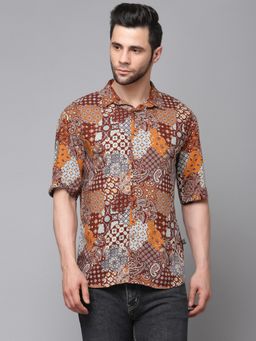 RIGO - Men Brown Paisley Print Shirt