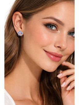 Miora - Blue White Star Stud Earrings (2-12 Years)
