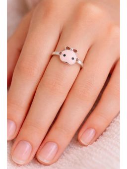 Miora - Pink Bow Bear Enamel Ring (2-12 Years)