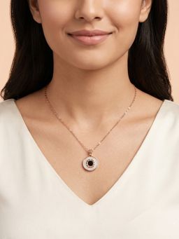 925 SILLER - 925 Pure Silver White Roman Halo Necklace