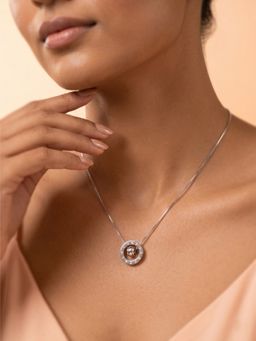 925 SILLER - 925 Pure Silver Eternal Orbit Circle Necklace