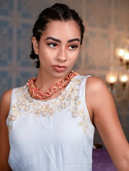 Odette - Women Red Metal Necklace