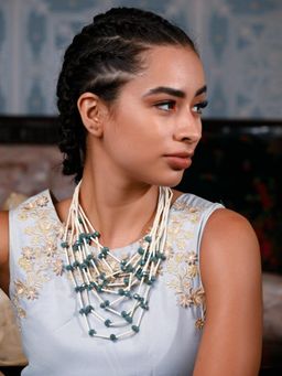 Odette - Women Green Metal Necklace