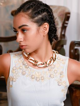 Odette - Women White Metal Chain
