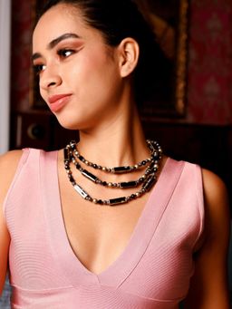 Odette - Women Black Metal Necklace