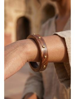 Mitali Jain - Brown Axis Wood Bangle (2.4)