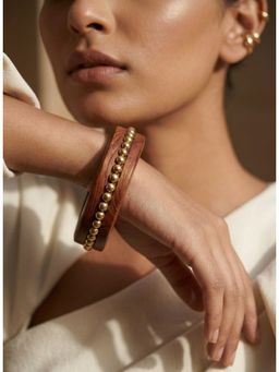 Mitali Jain - Brown Linea Wood Bangle (2.4)