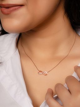 Silberry - 925 Sterling Silver White Infinity Glow Necklace