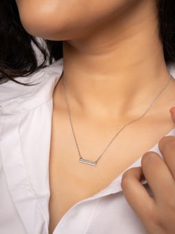 Silberry - 925 Sterling Silver White Adorn Necklace
