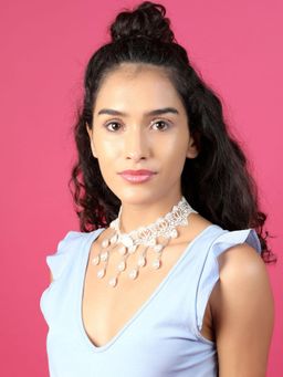 Odette - White Lace Necklace For Women