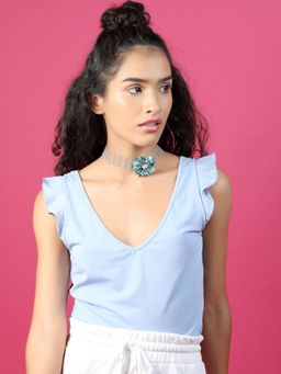 Odette - Floral Blue Necklace For Women