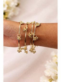 NVR - Women Pack of 8 Traditional Stylish Ghungroo Gold Plated Kashmiri Bangles