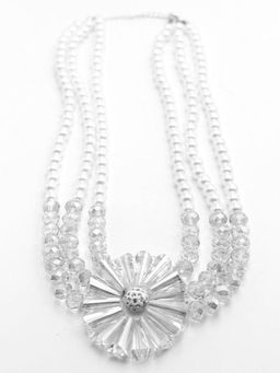 Odette - Women White Pearls & Crystals Neckpiece