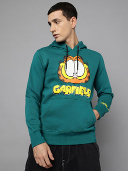 Free Authority - Green Garfield Graphic Printed Hoodie