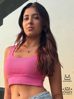 The Souled Store - Rose Pink Crop Top