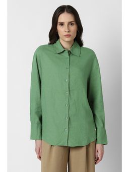 Van Heusen - Women Green Solid Long Sleeves Casual Shirt