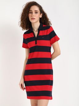 Tommy Hilfiger - Women Red Colorblock Dress