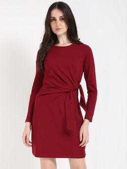 Tommy Hilfiger - Women Maroon Solid Dress