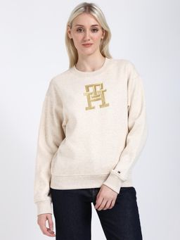 Tommy Hilfiger - Women Beige Solid Sweatshirt