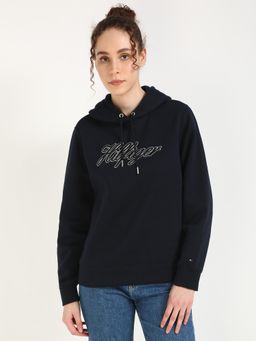 Tommy Hilfiger - Women Navy Blue Solid Hoodie