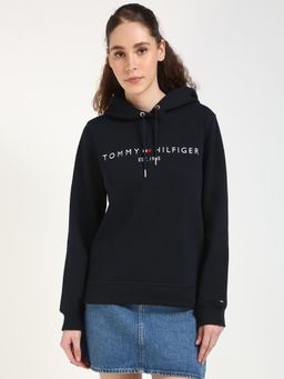 Tommy Hilfiger - Women Navy Blue Solid Hoodie