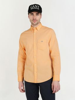 GANT - Men Orange Classic Poplin Solid Button Down Collar Shirt