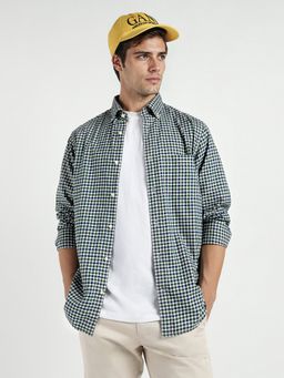 GANT - Men Green Twill Gingham Shirt