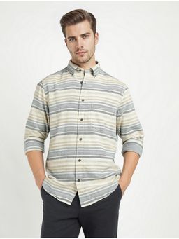 GANT - Men Blue Striped Button Down Collar Shirt