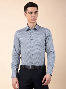 Cantabil - Men Blue Cotton Checks Formal Shirt