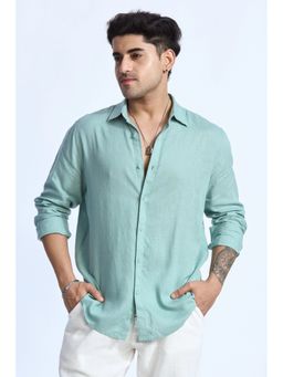 XKIND - Regular Fit Green Casual Shirt