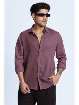 XKIND - Regular Fit Purple Casual Shirt