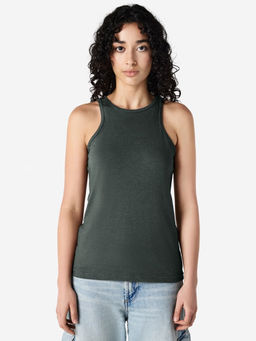 American Apparel - Women Charcoal Solid Tank Top
