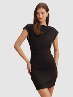 Forever New - Women Black Solid Tuck Mini Dress