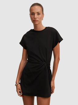 Forever New - Women Black Solid Twist T-shirt Mini Dress