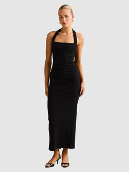 Forever New - Women Black Solid Georgie Halter Neck Bodycon Dress