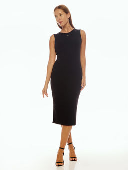 Calvin Klein - Women Black Cotton Solid Bodycon Dress