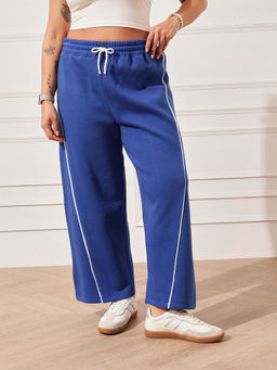 CURVY STREET - Women Blue Stripes Trouser