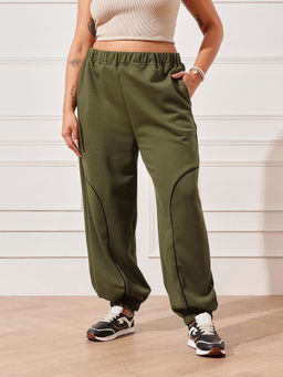 CURVY STREET - Women Olive Solid Joggers