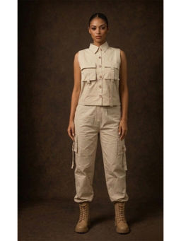 Club York - Women Beige Solid Co-Ord Set